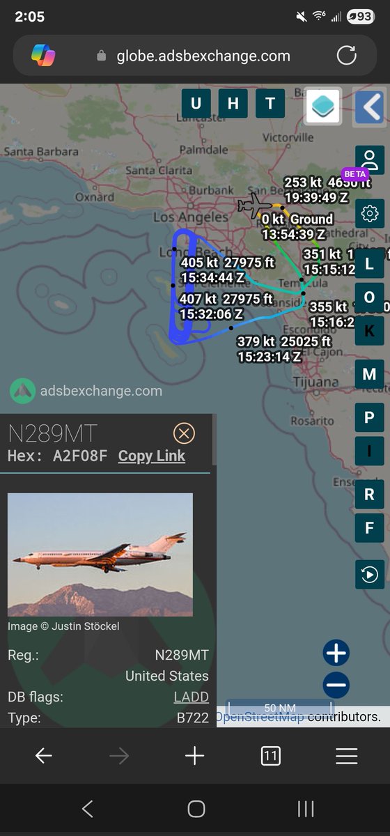 norb420's tweet photo. #A2F08F as #N289MT/#VOODOO1 Was up this morning, working over Santa Catalina Island at 27,975 feet. https://t.co/o7YiafdSRS