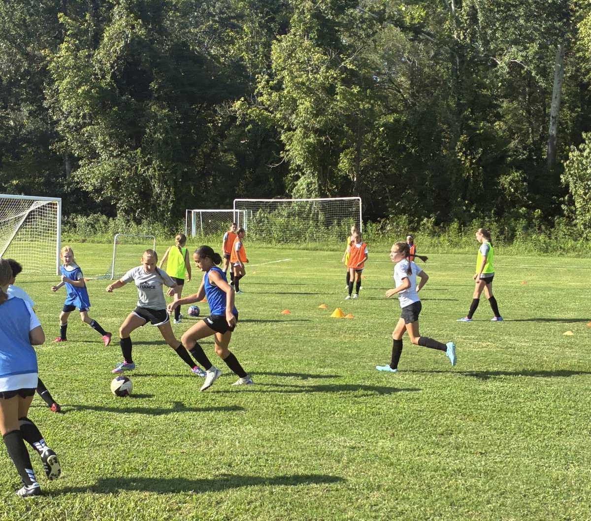 The W. Central District training the 2v2 attacking theme on this warm night in Charlottesville.