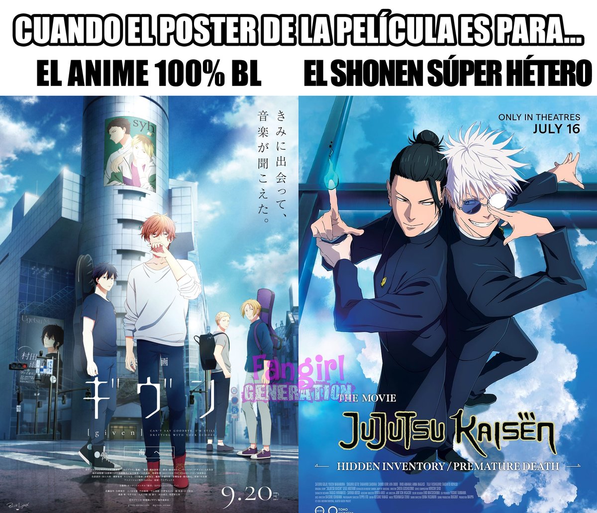 fangirlgenradio's tweet photo. A nosotras no nos engañan, Gojo y Geto se caen MUY bien 😏😏😏

Un pequeño meme aprovechando el estreno de la película de #JujutsuKaisen en Latam 😘

¿Qué opinan uds, homo o no homo? ¿Irán a ver la película a los cines en su país?

#JJK #satosugu #BL #given #meme #FangirlMemes https://t.co/VsdgkSF1uX