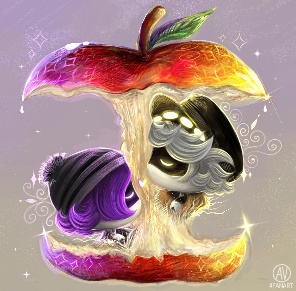 𝐍𝐔𝐙𝐈💜💛 #Appletrend 
In my style! ✨️🍎
#Nuzi #SerialDesignationN
#UziDoorman #MurderdronesN #MurderdronesUzi #murderdronesfanart