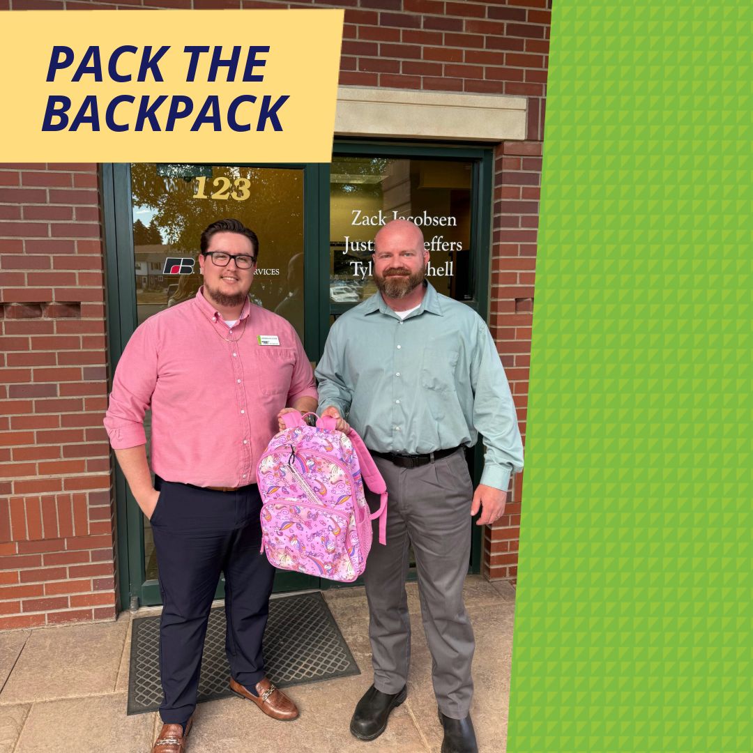 Lonnie swung by Mountain West Farm Bureau Mutual Insurance Company to pick up a filled pack from Justin Jeffers. #PacktheBackpack. Thank you, Justin and Zack! Donations end Monday. You still have time to pick up a school item or two and drop off on Monday, August 18.
