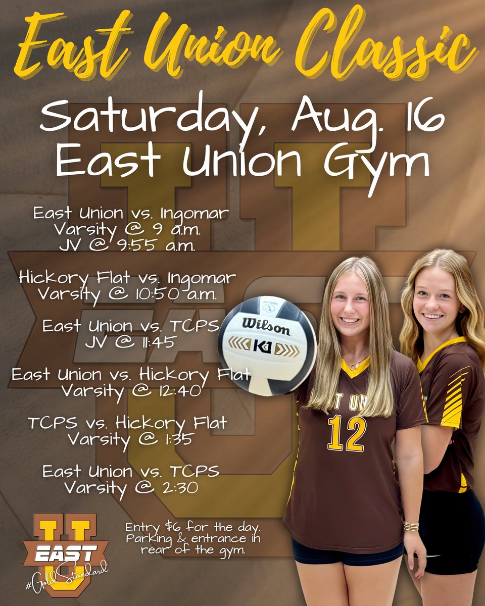 Urchin fans and volleyball enthusiasts, join us Saturday for a day of exciting volleyball action. The East Union Classic is sure to bring the heat. Be there! #LadyUrchinVolleyball #Classic #GoldStandard