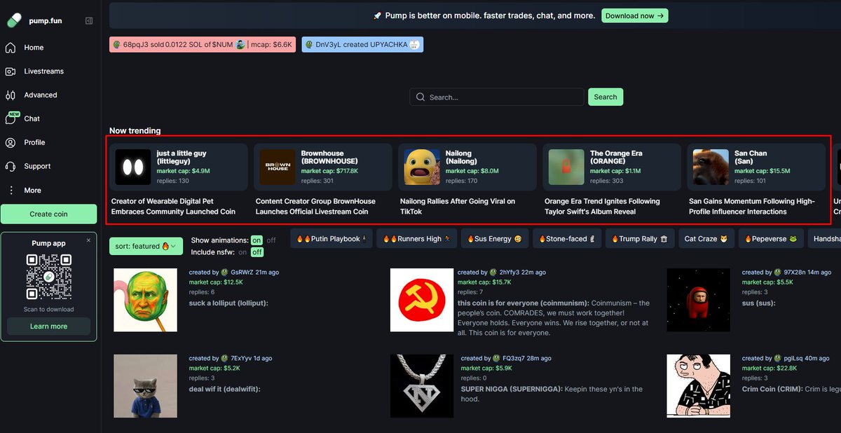 #Pumpfun #Ranking #Change #Notification #Bot

In #pumpfun board, there is the list of #Trending tokens.
If the #ranking of the list change, then this #bot will send notification with @everyone.
Then #traders can quickly recorgnize the change of ranking and will #buy that #token.