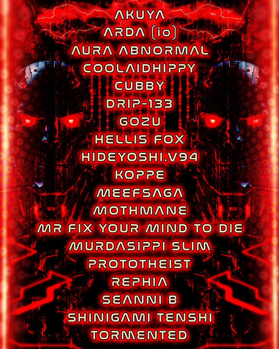 I have a mix streaming on the audio/visual Cyberspace Possession URL show this Saturday (8-16). It will be of the hard rave variety. 

The whole event starts at 12 pm (ET) and I'll be on at about 11 or 11:30 pm.

Thank you <a href="/prototheist/">PROTOTHEIST</a> for inviting me!