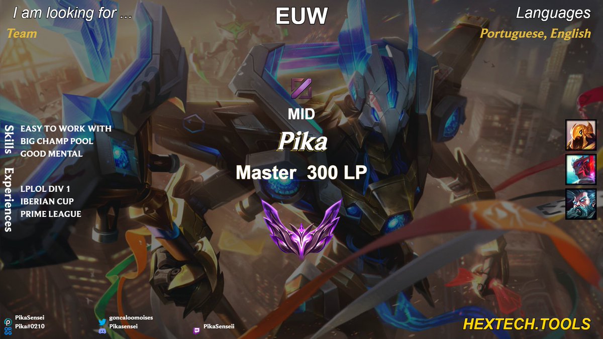 goncaloomoises's tweet photo. Hey hey, I'm exploring my options for the next split. 
Mainly looking for div 3+ but will consider other offers
Contact me through twitter or discord: Pikasensei

@lft_prm
@LFT_LoL_EU 
@LFTDiscord  

Retweets and likes are very appreciated 📷 ❤️ https://t.co/s52cWOph4P