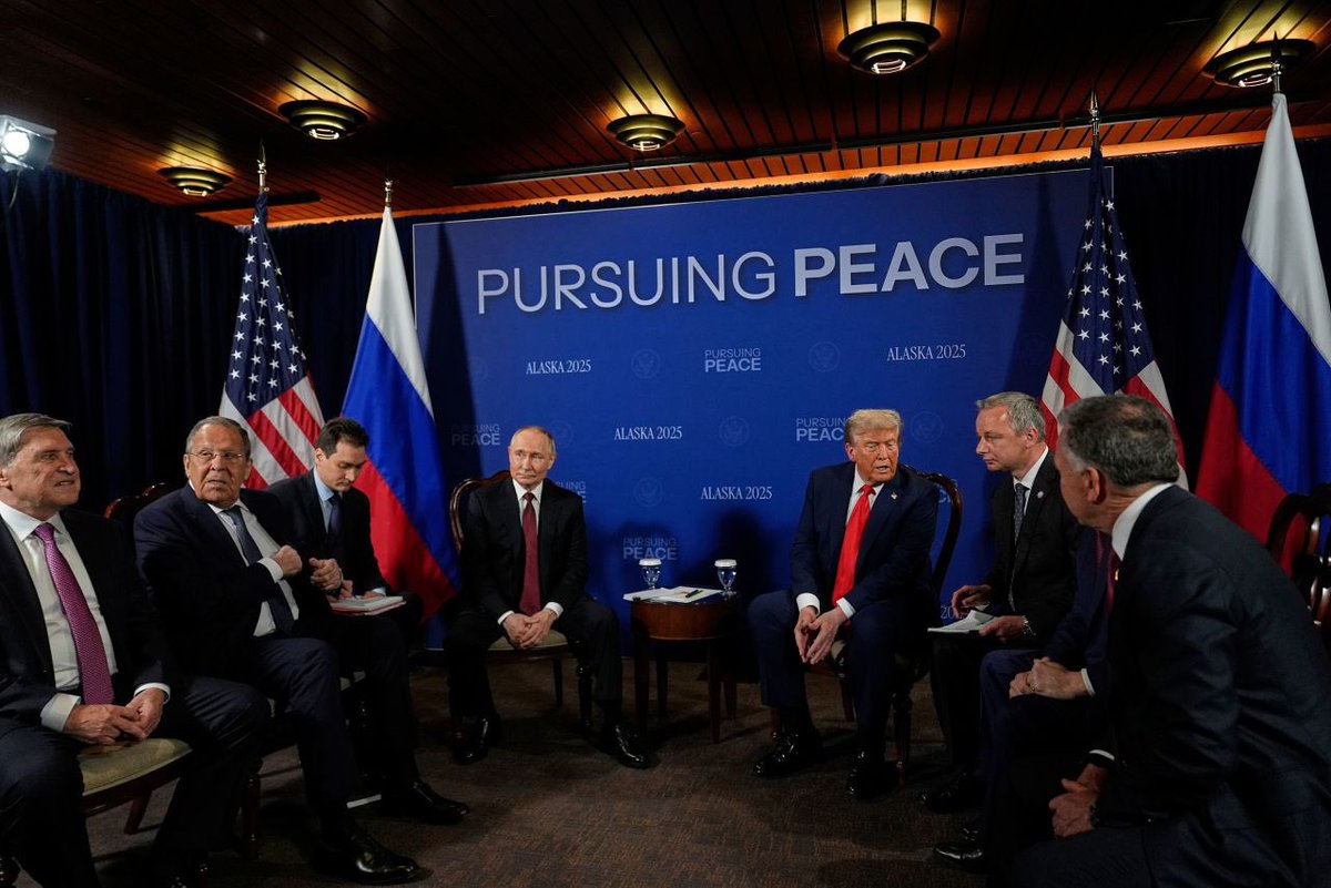 According to the White House Press Pool, the three-on-three meeting between U.S. President Donald J. Trump and Russian President Vladimir Putin; Secretary of State Marco Rubio and Foreign Minister Sergey Lavrov; Special Envoy Steve Witkoff and Putin Foreign Policy Aide Yury