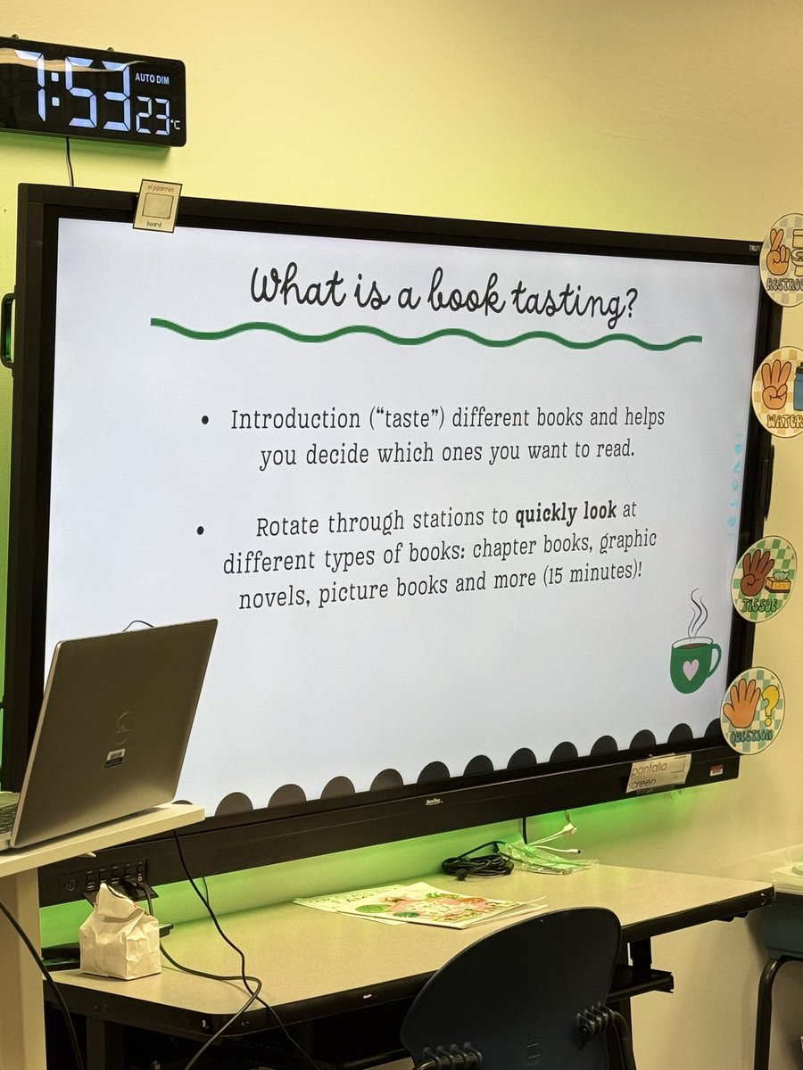 RaquelMP0513's tweet photo. Shoutout to our amazing 4th grade RLA teacher, Ms. Segura, for brewing up a love for reading! 📚☕ Her Starbooks Café classroom is the perfect blend of cozy vibes and literacy magic. #ReadingRocks #StarbooksCafe #LevelingUp #FallingInLoveWithReading https://t.co/F9tnG0Q1Ie
