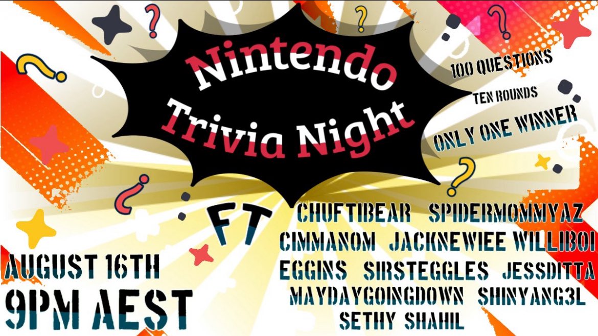 Good morning Groovers and Gamers!

I will be participating in a Nintendo Trivia Night (9pm AEST) to see who is the biggest Nintendo nerd out of the group.

Big shoutouts to <a href="/CirrusCloud5/">Prommetra</a> for putting this together 💜

Hope to see y’all later 🙏🏼