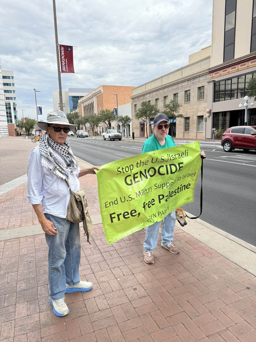 Arizona Green Party 🌻 (@azgreenparty) on Twitter photo <a href="/GreenPartyPima/">Green Party Pima County</a> and AZ CD7 candidate <a href="/Quintana4CD7/">Eduardo Quintana for Congress</a> were #BeingSeenBeingGreen this morning protesting the #GazaGenocide. Check out the photos and interview from the event.👇 Follow, Support, and Vote Eduardo in CD 7 <a href="/GreenParty_GCCC/">Green Congressional Campaign Committee</a> youtu.be/l3jtZwLhFC4?si… <a href="/GreenPartyPima/">Green Party Pima County</a> and AZ CD7 candidate <a href="/Quintana4CD7/">Eduardo Quintana for Congress</a> were #BeingSeenBeingGreen this morning protesting the #GazaGenocide. Check out the photos and interview from the event.👇 Follow, Support, and Vote Eduardo in CD 7 <a href="/GreenParty_GCCC/">Green Congressional Campaign Committee</a> youtu.be/l3jtZwLhFC4?si…
