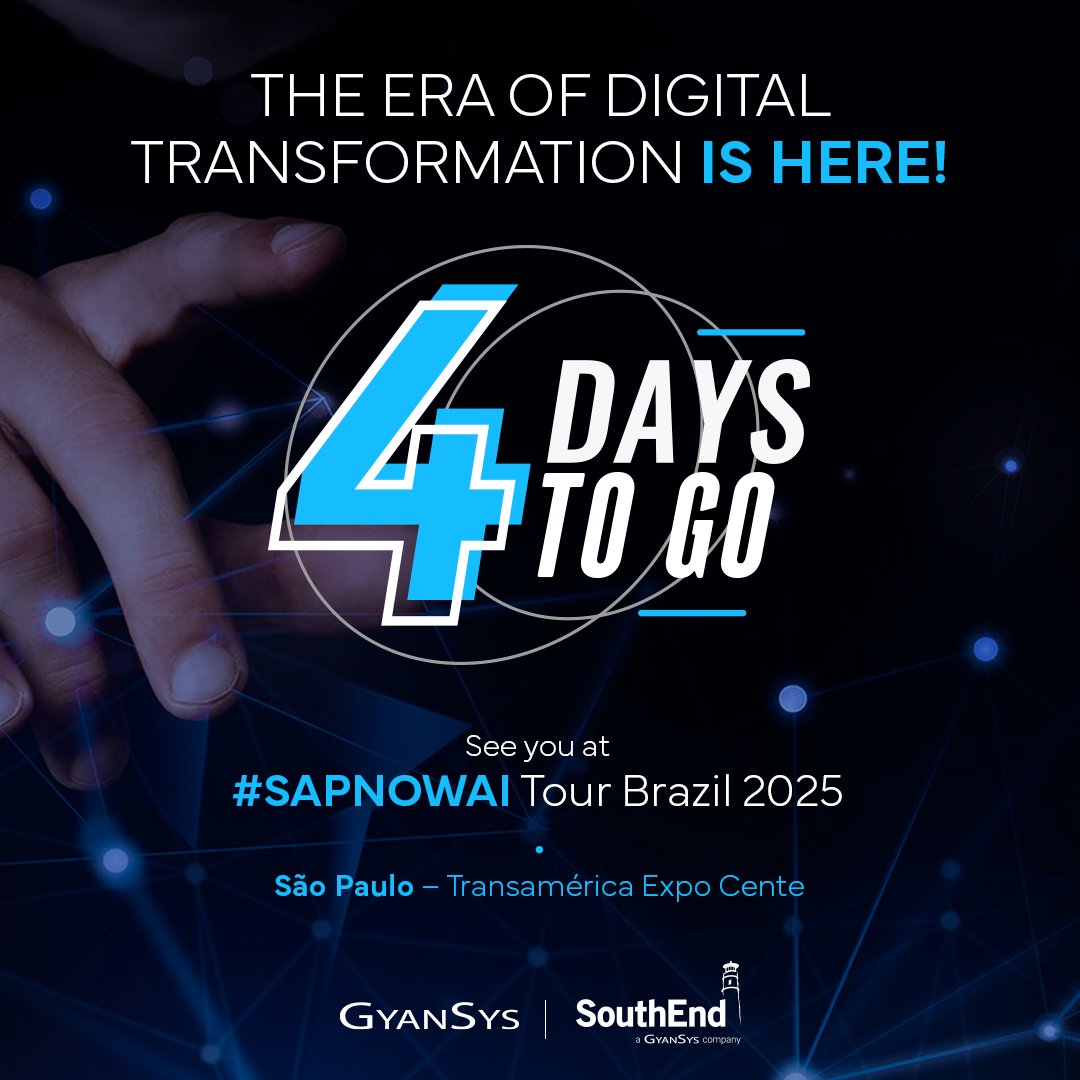 southendcorp's tweet photo. 🇧🇷⏳ Faltam 4 dias! Descubra no SAP NOW AI Tour Brazil como inovar em SAP com IA e impulsionar o sucesso do seu negócio. https://t.co/5fFf6NjQc5