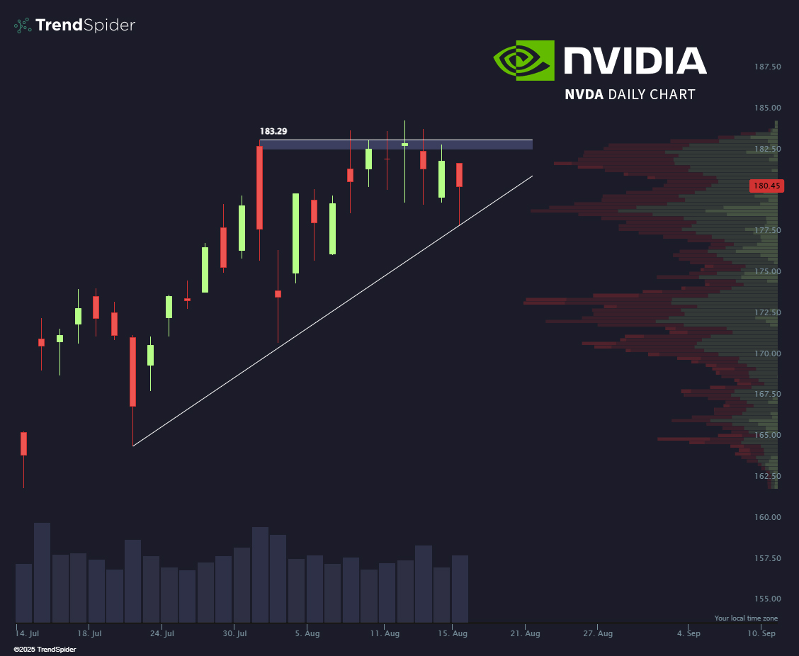TrendSpider's tweet image. You buying the king off support?  $NVDA 👑