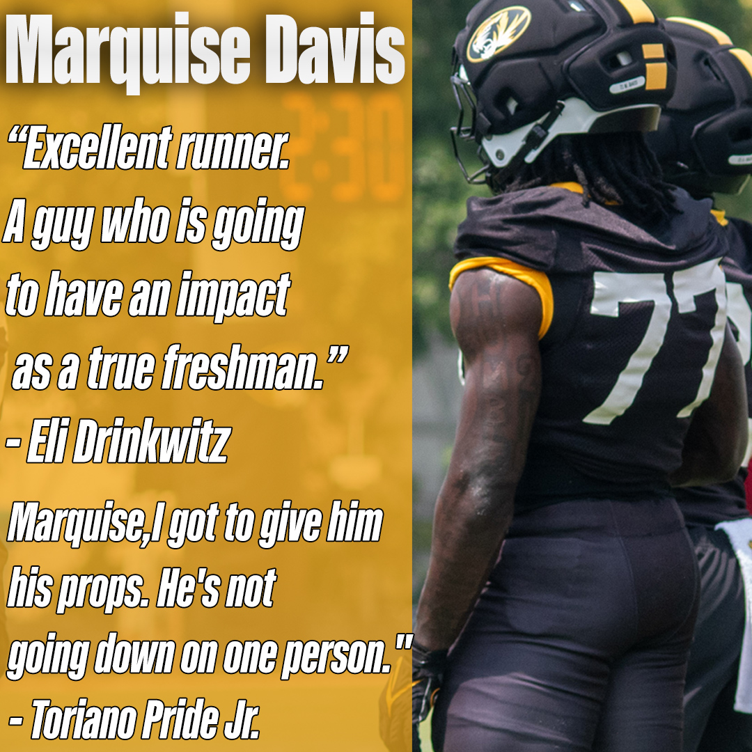 mizzou_kcsn's tweet photo. Freshman RB Marquise Davis "stole the show" during #Mizzou's second scrimmage of fall camp.

Read the role the four-star prospect is creating for himself: https://t.co/L02ewzBBfD https://t.co/pg3eFNJY2M