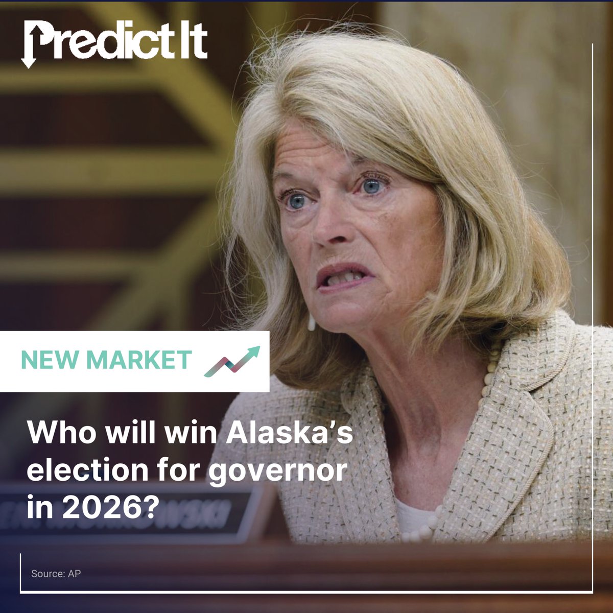PI (@predictit) on Twitter photo With <a href="/POTUS/">President Donald J. Trump</a>'s visit to Alaska to meet with Putin in mind, we're launching a market on the Last Frontier's 2026 gubernatorial election: shorturl.at/XSMvQ #PredictIt #NewMarketAlert #Alaska #2026Election With <a href="/POTUS/">President Donald J. Trump</a>'s visit to Alaska to meet with Putin in mind, we're launching a market on the Last Frontier's 2026 gubernatorial election: shorturl.at/XSMvQ #PredictIt #NewMarketAlert #Alaska #2026Election