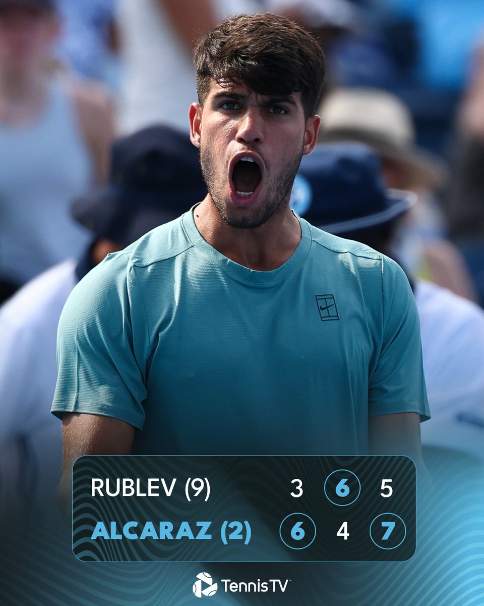 ALCARAZ SURVIVES RUBLEV 🥵

#CincyTennis