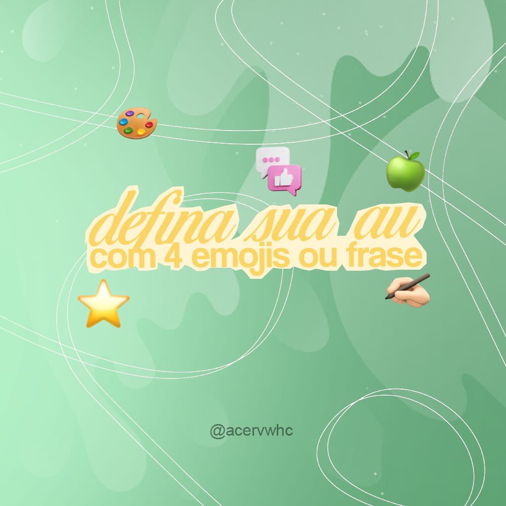 acervwhc's tweet photo. Boa noite, ACERVOLOVERS!

Como prometido, estamos com a nossa interação, ela vai funcionar da seguinte forma:

Nosso querido escritor irá definir sua AU escolhida do nosso Festival, e irá definir ela com apenas UMA frase ou com 4 emojis! Ou caso queira, pode utilizar os dois, os leitores podem tentar adivinhar o gênero ou o contexto postado.

Equipe
🦷,🍎,🌙,🪼