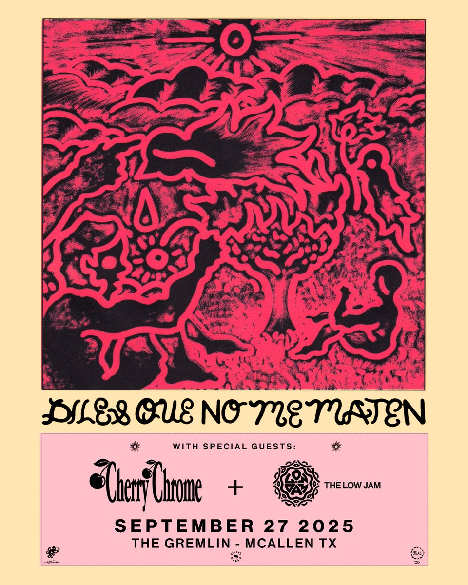 Diles Que No Me Maten are a Mexico City based experimental post-punk band. They're one of the best bands going right now, and we are pleased to host them in McAllen September 25th with Cherry Chrome + The Low Jam.

All ages show.
Tickets: eventbrite.com/e/156425317635…