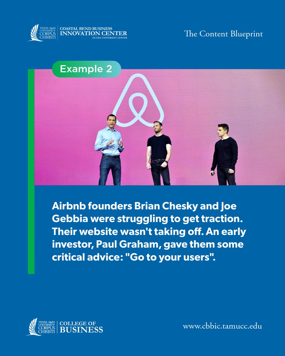 CBBICTAMUCC's tweet image. What do Starbucks, Airbnb, and Instagram have in common?

They all started with one simple, powerful action: listening to their customers before finalizing their product.

#IdeaValidation #MarketResearch #LeanStartup #CBBIC #TAMUCC #StudentEntrepreneur #ContentBlueprint