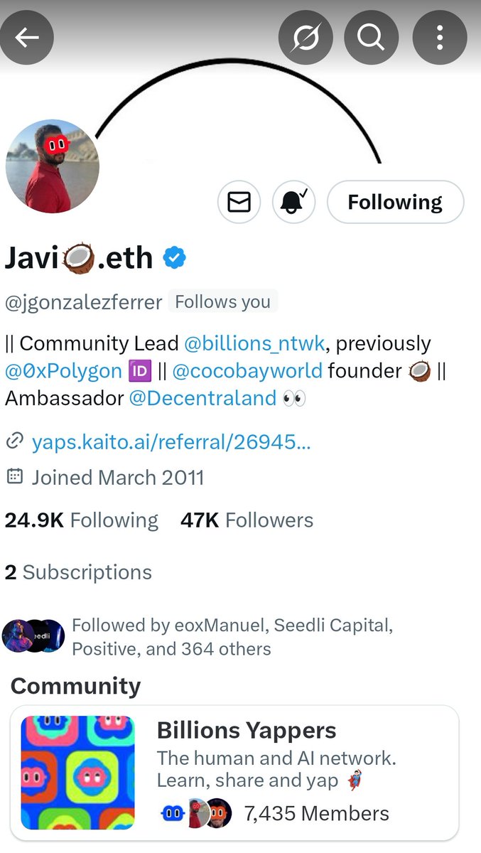 Maidatacrypto's tweet photo. Congratulations Sir @jgonzalezferrer on your Active 47K #followes you're doing well so much, we thanks you, you're true legend.
we're true humans ✅ we're we're well connected 🤝 

I'm looking for the remaining verified Human's let's connect 🤝 

@billions_ntwk #BillionsNetwork https://t.co/bXDfnS46nf