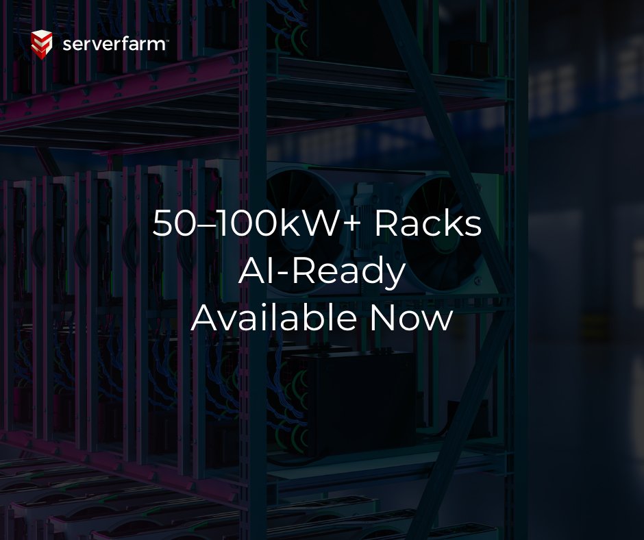 50–100kW+ rack densities.
Purpose-built for AI.
Now available in London, Amsterdam &amp; Houston.

🔗bit.ly/45X1xzo 

#Serverfarm #HighDensityIT #GPUPowered #AIInfrastructure
