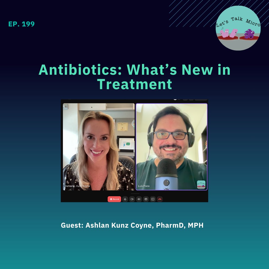Letstalkmicro (@letstalkmicro1) on Twitter photo Happy Friday! 🎉
A new episode just dropped: ESBL, UTIs & new antibiotics 💊🦠
What’s new? 🎙️ Link in comments.
#microbiology #podcast #ESBL #UTI #antibiotics
<a href="/Ashlan_Kunz/">Ashlan J. Kunz Coyne</a> Happy Friday! 🎉
A new episode just dropped: ESBL, UTIs & new antibiotics 💊🦠
What’s new? 🎙️ Link in comments.
#microbiology #podcast #ESBL #UTI #antibiotics
<a href="/Ashlan_Kunz/">Ashlan J. Kunz Coyne</a>
