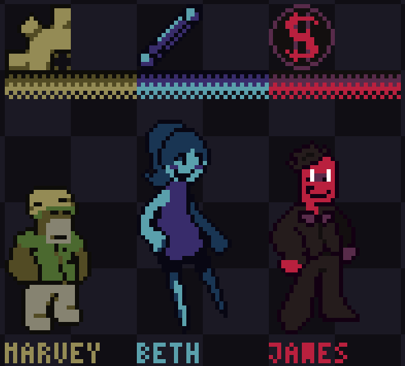 LureAE's tweet photo. (will draw them later but-)

No clue who those guys are, but I assume you mean the creators of the restaurant! Meet James, Beth, and Harvey! James is our businessman, Beth the creative mind, and Harvey the technician! 

James and Beth are a happy married couple, with Harvey- https://t.co/I2zu9mlVWu
