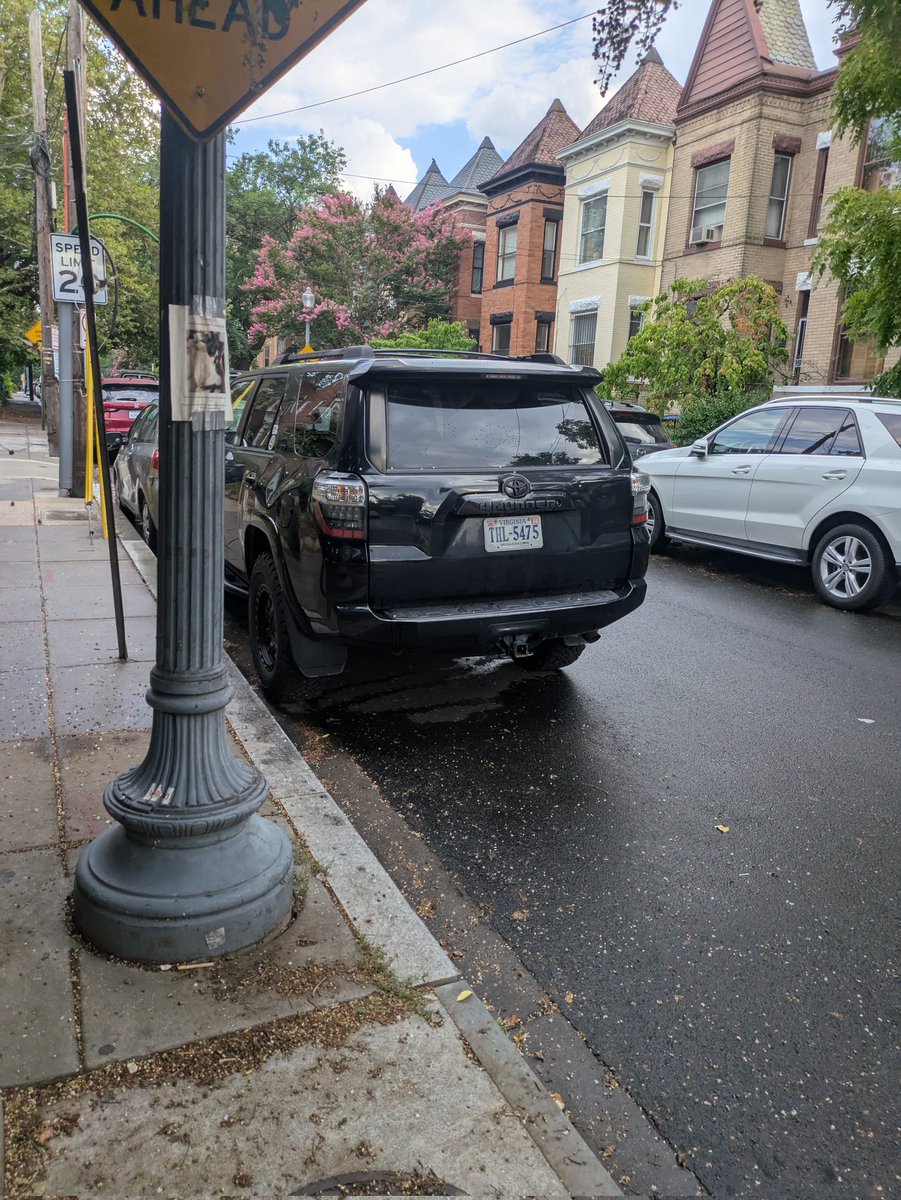 1658 Monroe St NW car parked illegally and trucks can't make the turn <a href="/311DCgov/">DC311</a>