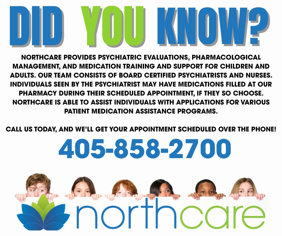 We are NorthCare, and we are here to help! #MentalHealthCare #PsychiatricSupport #MedicationManagement #OklahomaHealth #ChildAndAdultCare