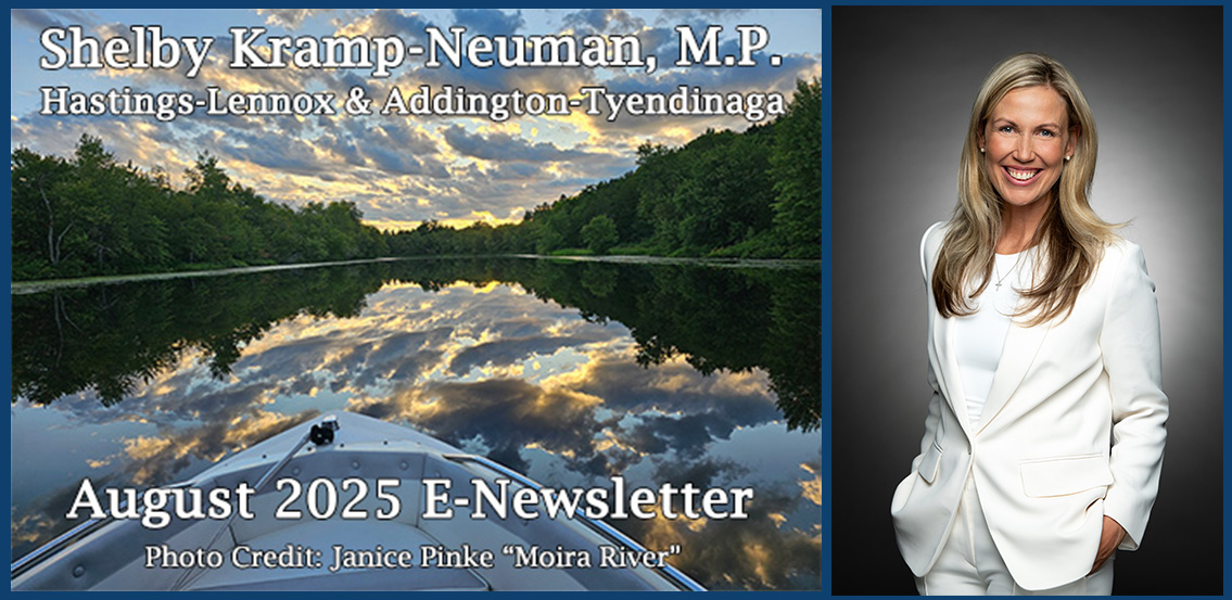 The August newsletter went out this morning! Subscribe here: shelbykrampneumanmp.ca