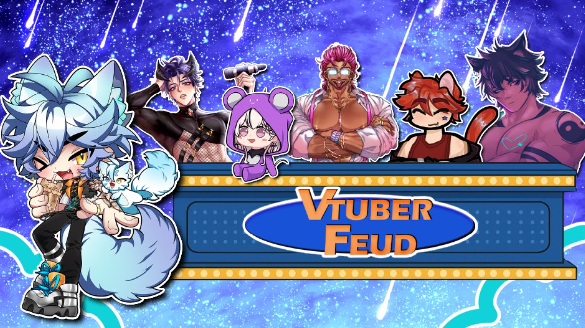 Lucis Custos 😸🩵Catboy ENVtuber 🩵 (@lucis_custos) on Twitter photo The shadows are gone—meet our next 5 VTuber Feud contestants!
(left → right) Did you guess correctly?
<a href="/ShinichiKaiVT/">ShinichiKaiVT</a> , <a href="/C00kie_Games/">C00kieGamesVT</a> , <a href="/Immorta1Monarch/">𝑱𝒖𝒍𝒊𝒆𝒏 𝑽𝒂𝒍𝒍𝒆𝒏𝒕𝒊𝒏𝒆 👑💖</a> , <a href="/AndanteVT/">Andanté⭐🎶🐈</a> & <a href="/ShySkyPanda/">ShySkyPanda 🐺 // Twitch Affiliate // Wolf Panda</a>
Which team will come out on top?
Find out Sunday, August 17th at 6pm CEST!
#ENVtuber #vtuberEN The shadows are gone—meet our next 5 VTuber Feud contestants!
(left → right) Did you guess correctly?
<a href="/ShinichiKaiVT/">ShinichiKaiVT</a> , <a href="/C00kie_Games/">C00kieGamesVT</a> , <a href="/Immorta1Monarch/">𝑱𝒖𝒍𝒊𝒆𝒏 𝑽𝒂𝒍𝒍𝒆𝒏𝒕𝒊𝒏𝒆 👑💖</a> , <a href="/AndanteVT/">Andanté⭐🎶🐈</a> & <a href="/ShySkyPanda/">ShySkyPanda 🐺 // Twitch Affiliate // Wolf Panda</a>
Which team will come out on top?
Find out Sunday, August 17th at 6pm CEST!
#ENVtuber #vtuberEN