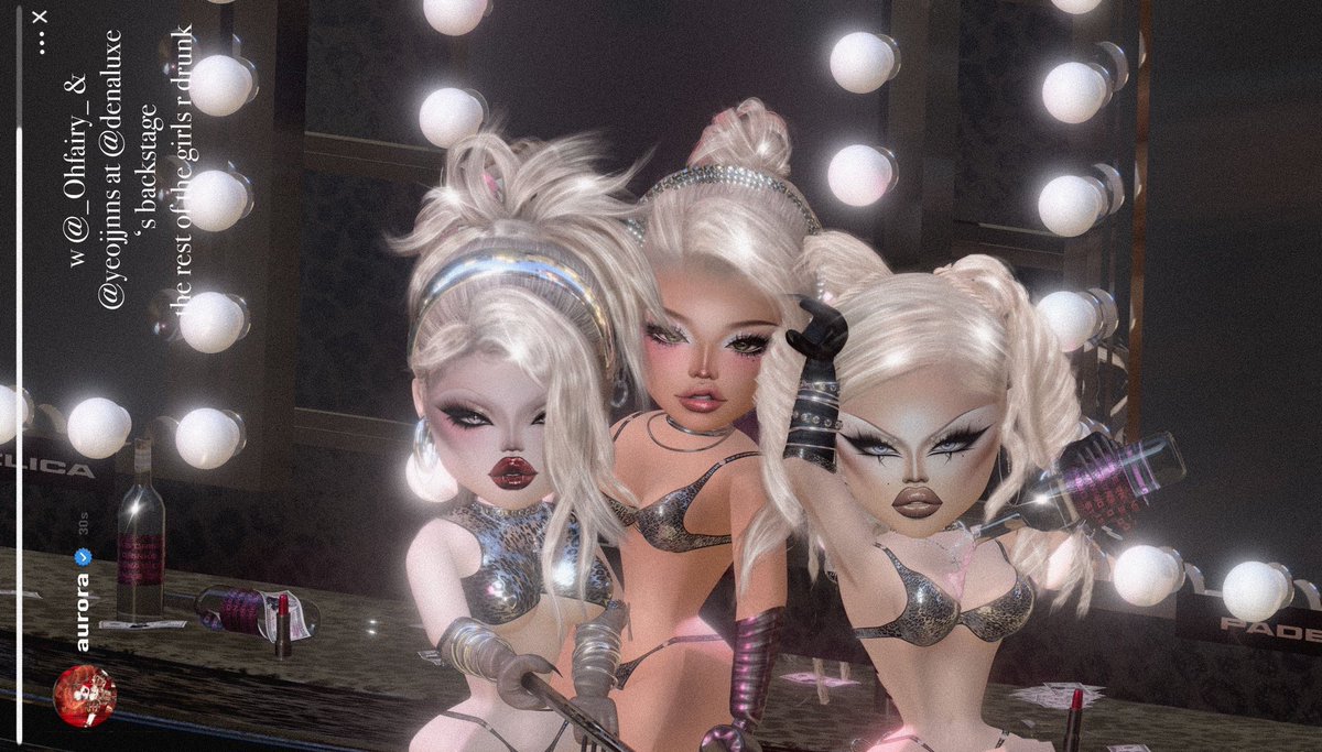 Aurora (<a href="/vrtualsniper/">𝟕𝟕𝟕 ♰</a>) posts new story with Paden (<a href="/yeojjnns/">paden</a>) and Angelica (<a href="/_Ohfairy_/">Angelica༊*·˚</a>) backstage at an event.