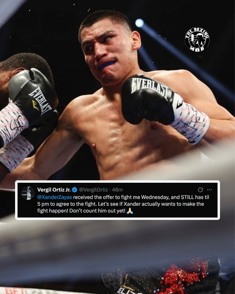 The Boxing Mob (@theboxingmob) on Twitter photo .<a href="/VergilOrtiz/">Vergil Ortiz Jr.</a> says a contract has been sent & <a href="/XanderZayas/">Xander Zayas</a> says it hasn't but accepts a fight regardless! Will it happen?
#toprankboxing #goldenboyboxing #boxing .<a href="/VergilOrtiz/">Vergil Ortiz Jr.</a> says a contract has been sent & <a href="/XanderZayas/">Xander Zayas</a> says it hasn't but accepts a fight regardless! Will it happen?
#toprankboxing #goldenboyboxing #boxing