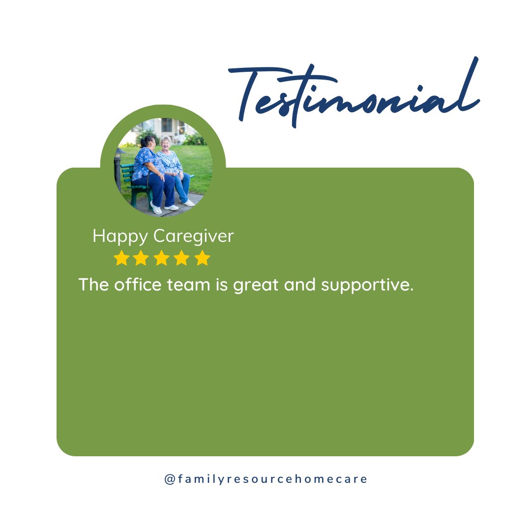 From flexible scheduling to a caring team environment, our caregivers are telling us what makes FRHC a great place to work. 💚💙

#CaregiverAppreciation #TeamFRHC #CaregiverLife #HomeCareJobs #FamilyResourceHomeCare