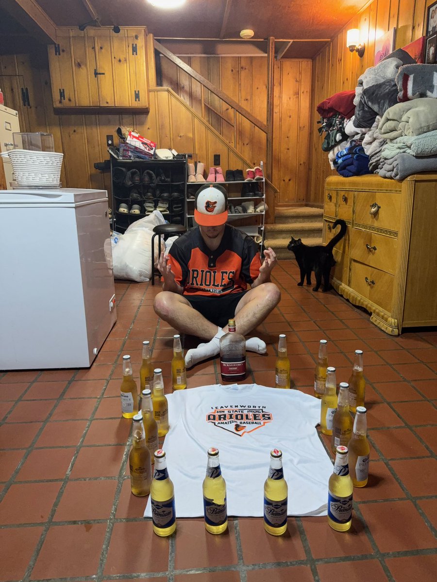 Leavenworth Orioles (@ltown_orioles) on Twitter photo O’s make sure not to break ritual by showing up hungover to all weekend games. This includes <a href="/mntownball25/">mntownball25</a>. Prayer and meditation has been added thanks to <a href="/JacksonHuiras/">Jackson Huiras</a> aka #JHo and his cat Stevie O’s make sure not to break ritual by showing up hungover to all weekend games. This includes <a href="/mntownball25/">mntownball25</a>. Prayer and meditation has been added thanks to <a href="/JacksonHuiras/">Jackson Huiras</a> aka #JHo and his cat Stevie
