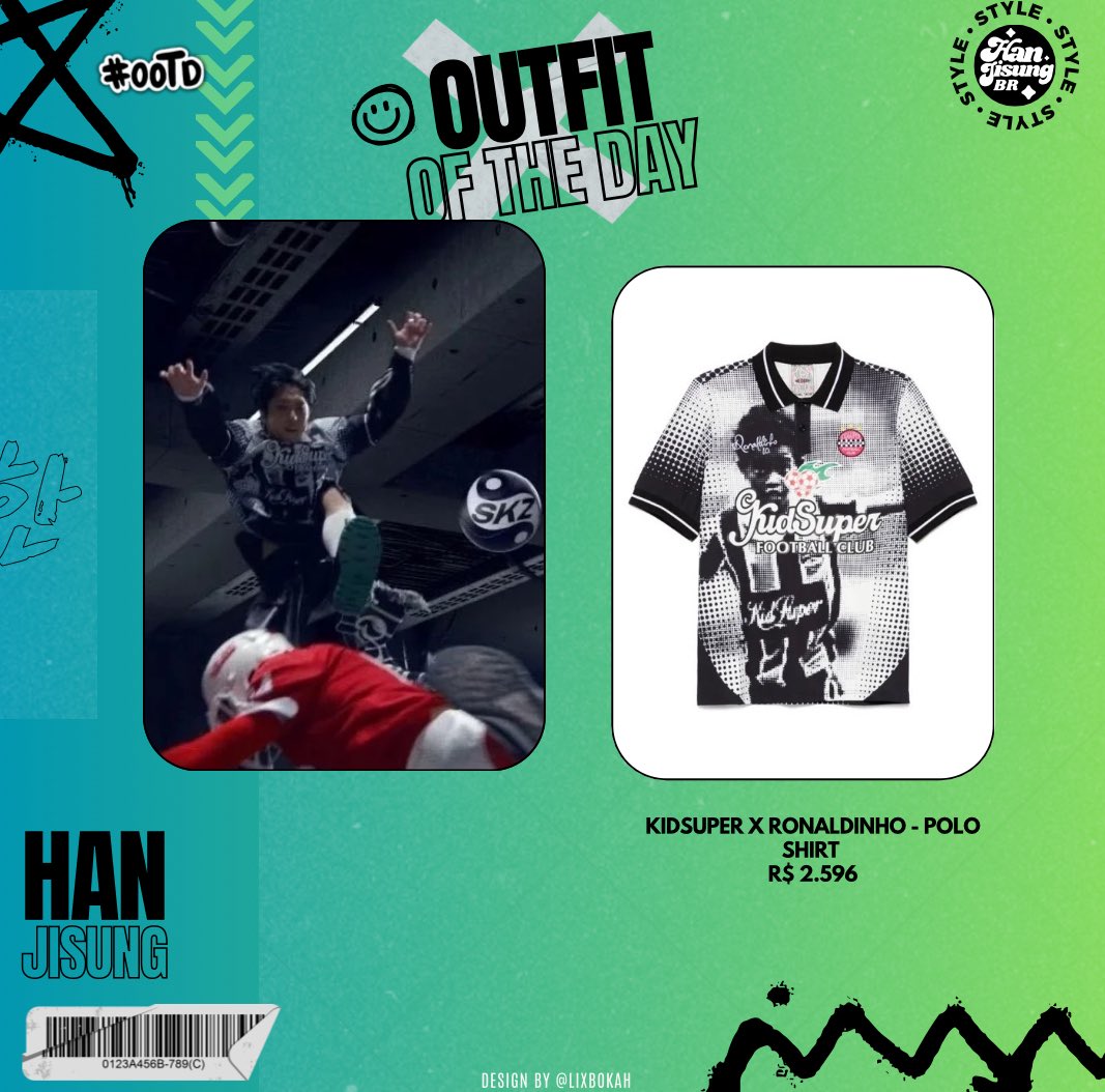 HAN JISUNG BRASIL 🐿️ (@hanjisungbrasil) on Twitter photo 🔀| BRASIL SIL SIL!!!! 🇧🇷 A blusa que o HAN estava usando no "CEREMONY" M/V Teaser 1 é uma colaboração da marca KidSuper com o jogador Ronaldinho Gaúcho! ⚽️
#HAN #한 #ハン <a href="/Stray_Kids/">Stray Kids</a> 🐹 🔀| BRASIL SIL SIL!!!! 🇧🇷 A blusa que o HAN estava usando no "CEREMONY" M/V Teaser 1 é uma colaboração da marca KidSuper com o jogador Ronaldinho Gaúcho! ⚽️
#HAN #한 #ハン <a href="/Stray_Kids/">Stray Kids</a> 🐹