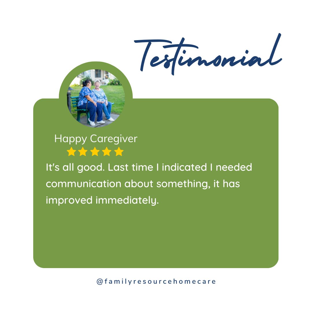 FRHomecare's tweet image. 💬 The best feedback comes from those on the front lines of care. See what our caregivers say about being part of Family Resource Home Care.

#CaregiverRecognition #TeamFRHC #CaregiverLife #HomeCareCareers #FamilyResourceHomeCare