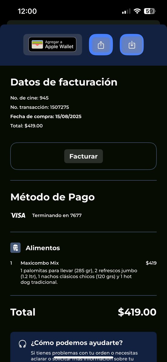 cinder76150's tweet photo. @AyudaCinepolis no me quisieron atender y no sé cómo recuperar mi dinero de una compra algún número para poder ser atendido? La aplicación me generó esta compra y en el cine me mencionaron que no podían hacer nada por tener contado el producto https://t.co/P3zKJLV1rj