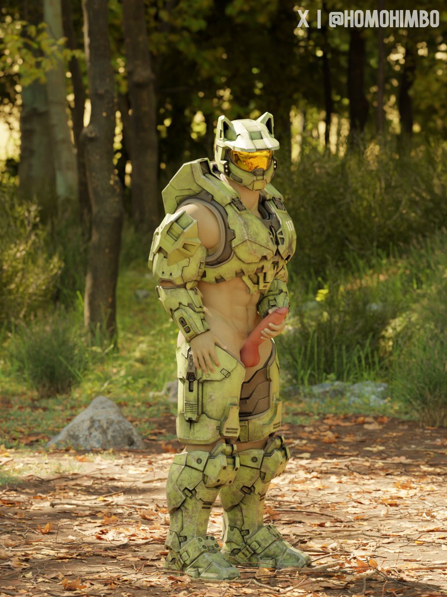 What's Chief doing out in the forest? 😈

#gay #nsfw #3drender #Halo