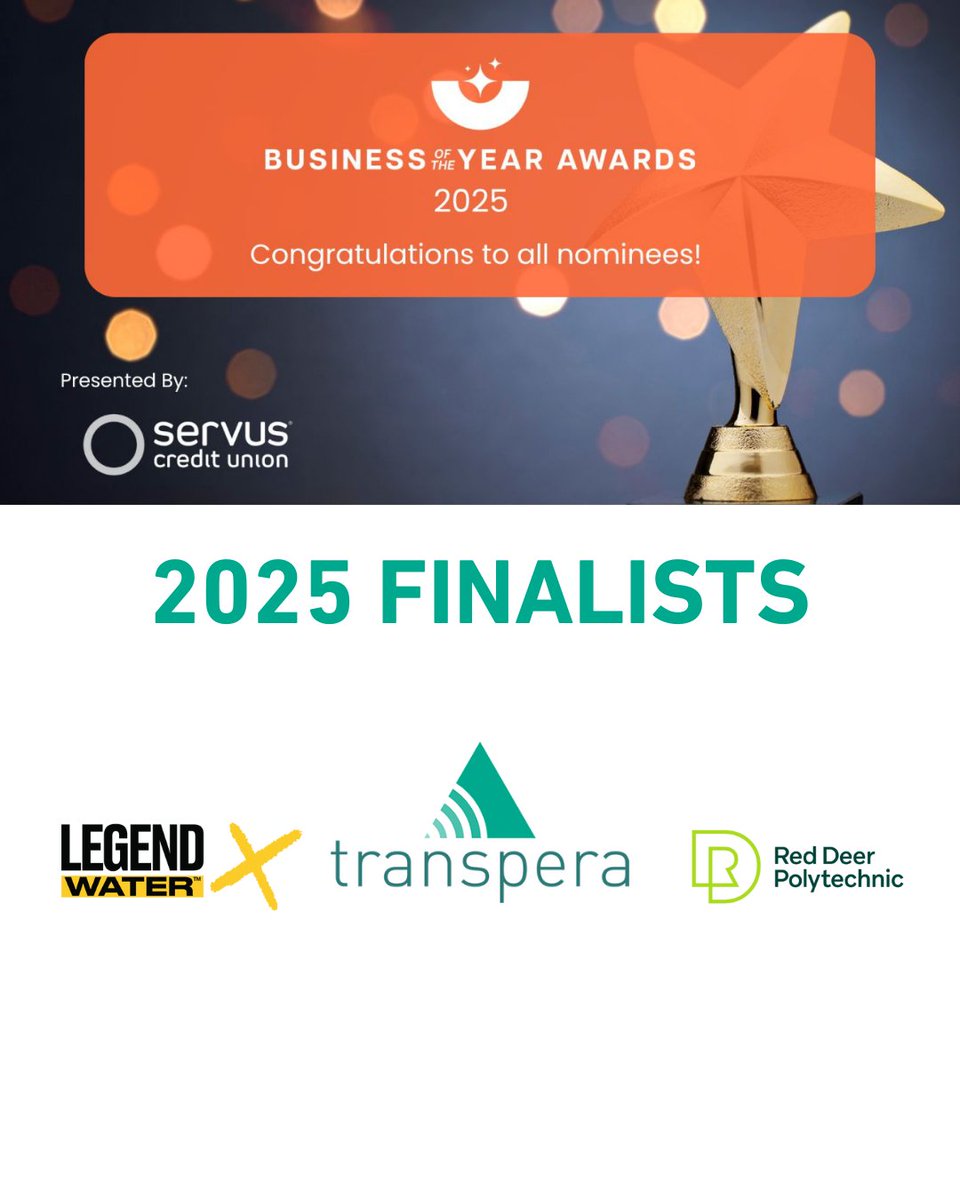 Transpera's tweet photo. Transpera has just been included in this year's finalists for Business of the Year Awards! We are honoured to be recognized as a finalist and among innovative companies like Legend Water Corporation and Red Deer Polytechnic – Division of Applied Research.

#ManagedIT #ITServices https://t.co/vIgbOZgiUn
