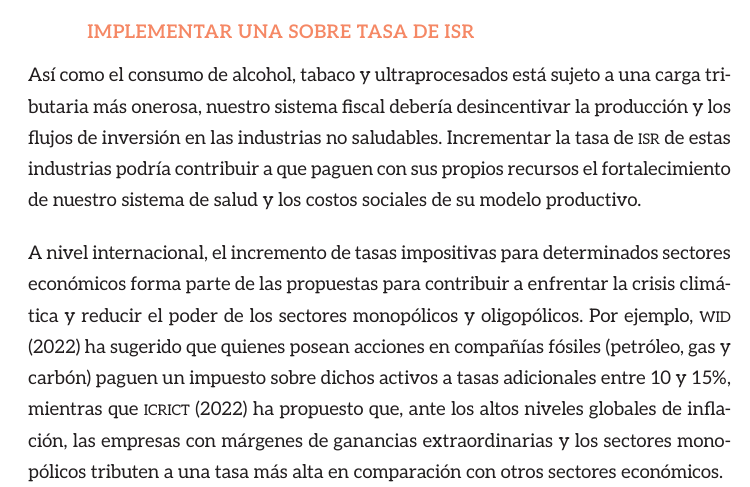 <a href="/FundarMexico/">Fundar</a> <a href="/ciepmx/">CIEP, A.C.</a> Se propone:
✅Crear un régimen fiscal exclusivo para estas industrias.
✅Reformar la Ley General de Salud para garantizar que la recaudación de los IEPS saludables sea destinada en favor de la población sin seguridad social a través del IMSS-Bienestar.