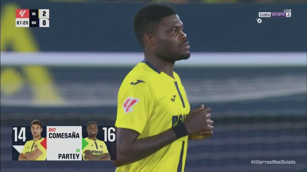 More applause than boos for Thomas Partey at La Cerámica. Came on late in Villareal's 2-0 win vs. Oviedo.