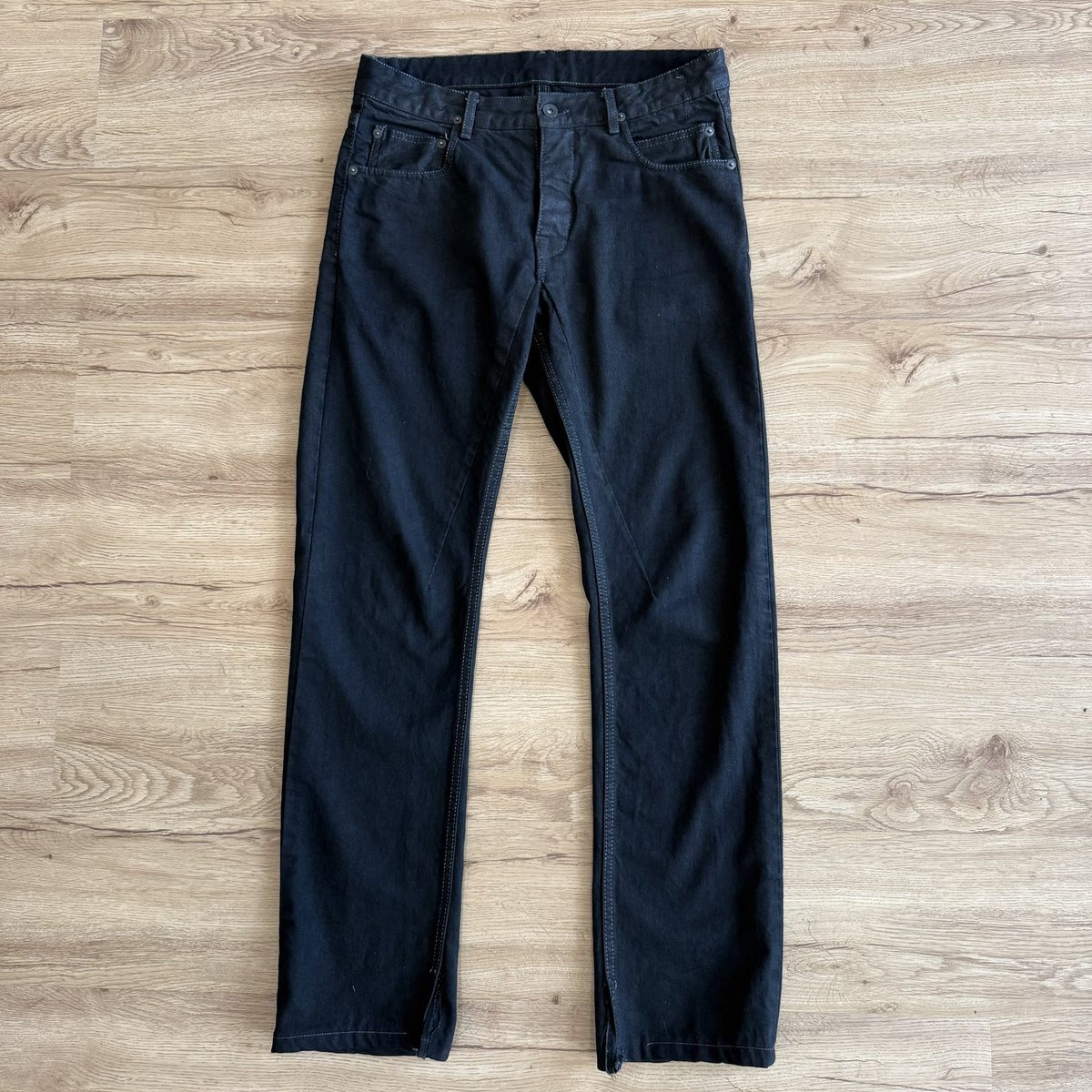 Rick Owens Berlin cut black matte denim sz 31 for sale for $280