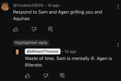 <a href="/SaintFantasyGuy/">Blues Blues</a> <a href="/WalmartThomist/">Christian B. Wagner 🔫🐒</a> I've offered to speak to Wagner on the Angel of the Lord and he declined, I'm too "illiterate" to be taken seriously 😂