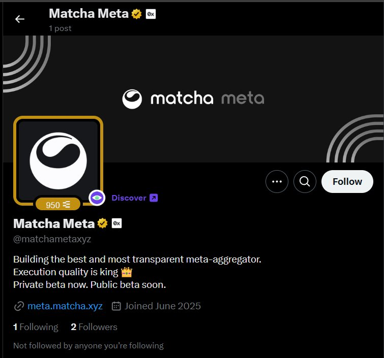 Matcha Meta (@matchametaxyz) on Twitter photo 2 months ago had 2 followers. Since then <a href="/matchametaxyz/">Matcha Meta</a> has handled almost a billion in swap volume. 2 months ago had 2 followers. Since then <a href="/matchametaxyz/">Matcha Meta</a> has handled almost a billion in swap volume.