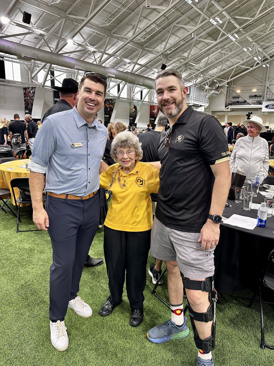 Great way to kickoff the <a href="/CUBuffsFootball/">Colorado Buffaloes Football</a> season at the <a href="/BoulderChamber/">Boulder Chamber</a> luncheon. Spending some time with CU’s biggest fan, 100 year old Peggy. It’s gonna be a great season #skobuffs

#boulder