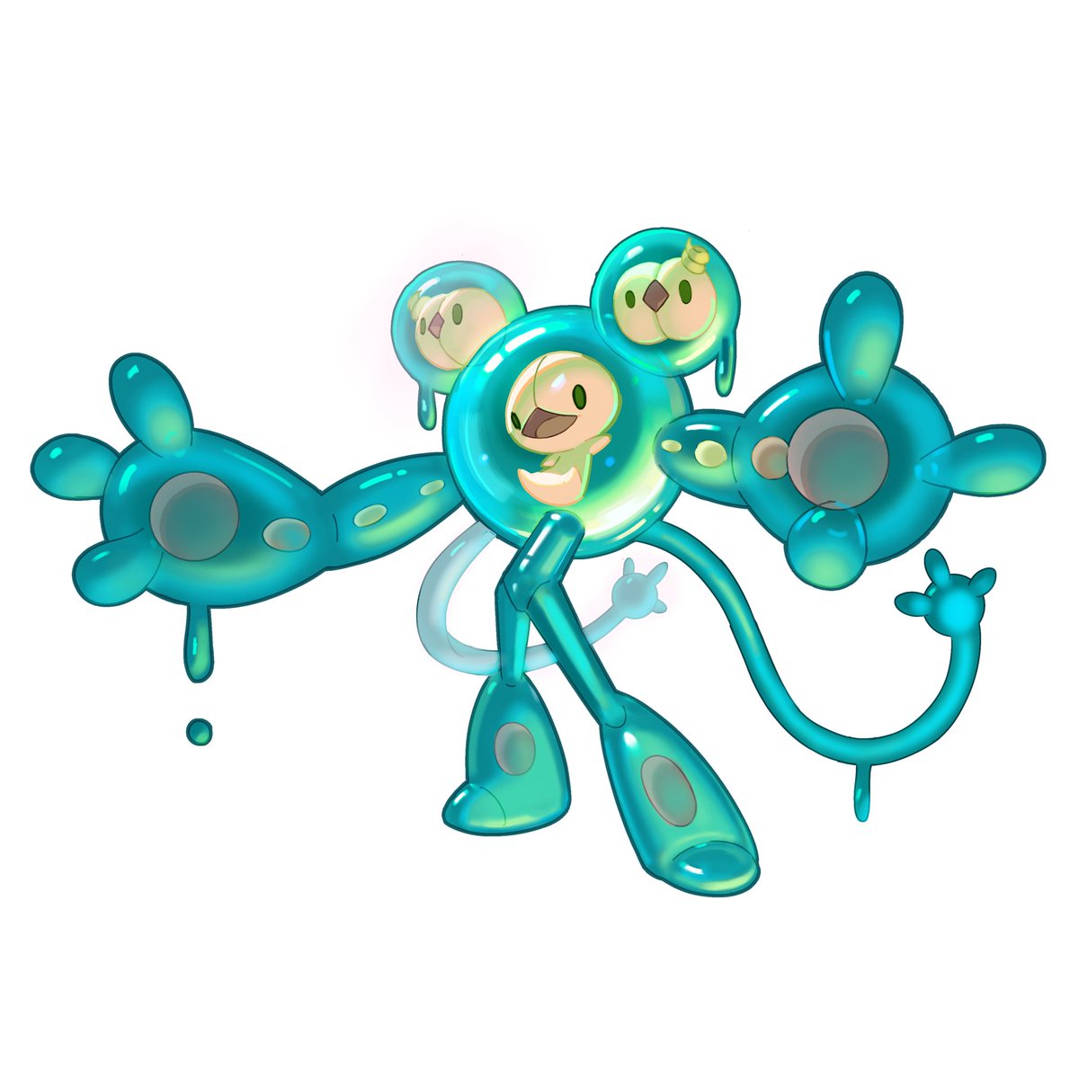 Hatsune Miku, sorry! I meant mega Reuniclus  . 
for the mega evolution of this pokemon I used the triplets as a reference.