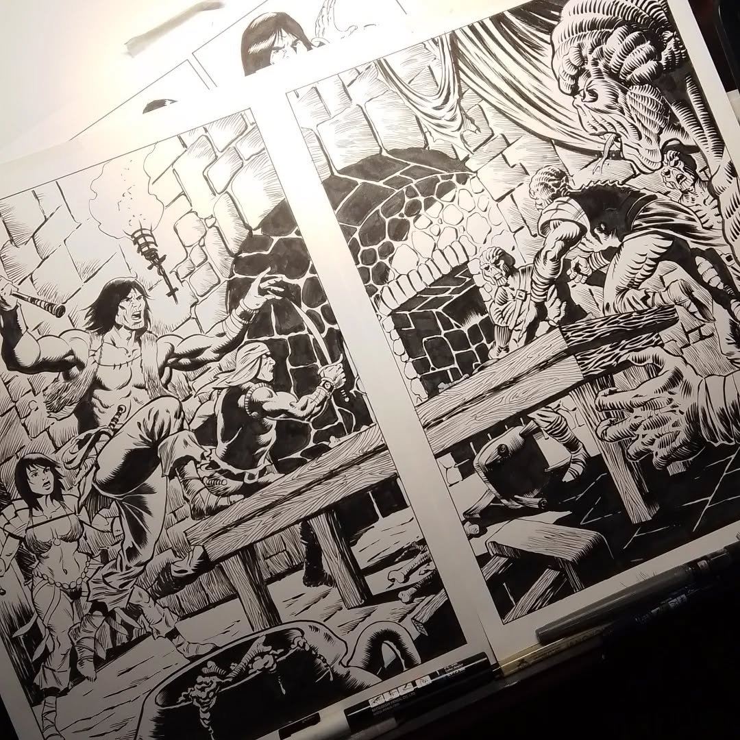 Latest inks pre-inkwash for #Theatlantean issue 3. 

Campaign at fundmycomic.com/theatlantean3

#kull ,#thurian #thurianage #robertehoward