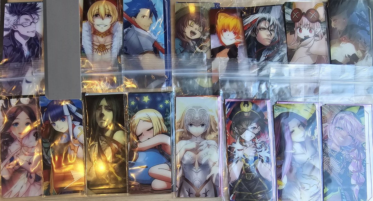 shichi_04's tweet photo. @null
【譲渡】fgo 最終再臨展　編成画面風カード
(譲)水着シグルド、イアソン、クーフーリンプロト、アニング、ジャガーマン、オデュッセウス、ハベトロット、アン&amp;メアリー、ダヴィンチ、マルタ、ファントム、バニヤン、ジャンヌ霊衣、蘭丸X　、ゴルゴーン、水着クロエ
(求)定価+送料 https://t.co/1HQIsCnK2M