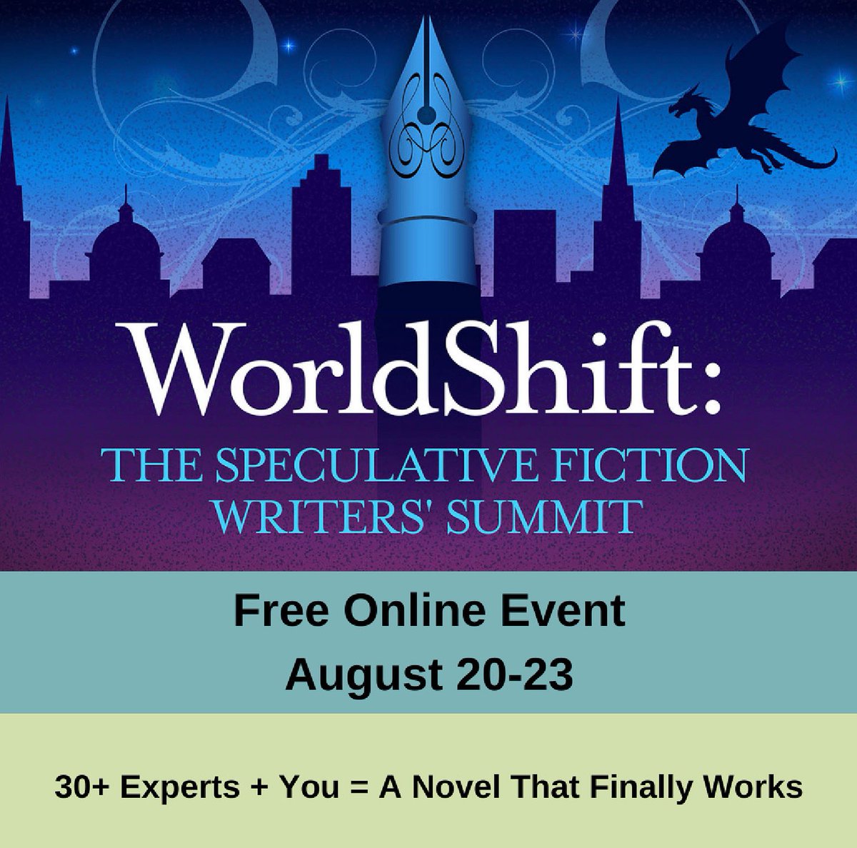 ✨I have free tickets to the Worldshift Speculative Fiction Writers' Summit for you. 😊

worldshift.manyworldswriting.com/?sc=Zu0yxWP3&a…  #writingcommunity #writerscommunity