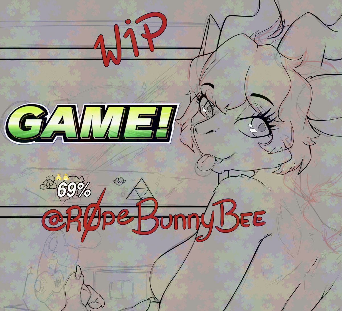 A #wip of a #smash #furry player.