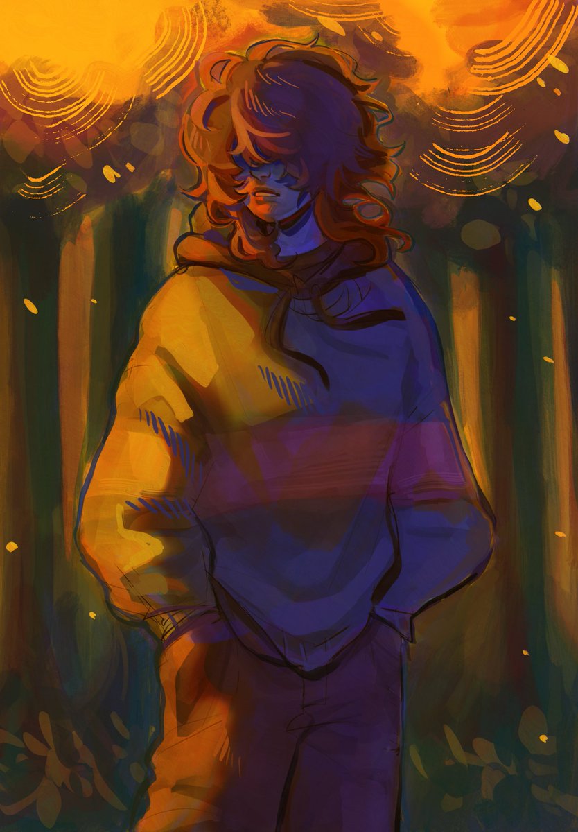 sealemoons's tweet photo. @Moriaki4706 the alternatives was closest to the idea I wanted. The shading was meant to be closer to their darkworld colour pallete, but I didn’t like the rendering or the background (which I probs shouldve used a reference 😔) I was too lazy to redo everything so I scrapped it https://t.co/sMlhb2n75z